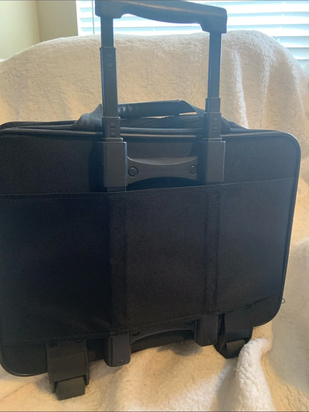 solo Black Rolling Laptop Briefcase with Front Organizer